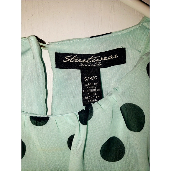 Mint Green Hi-Low Polka-Dot Dress! Size S - Picture 3 of 3
